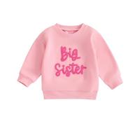 Bébé Fille Sweat-Shirt Sœurs Bébé Fille Lil/BIG Sis Sweat-Shirt Sweat-Shirt De La Sœur Lettres À Manches Longues Broderie Automne Sweatshirt Body Big Sister Little Sister Outfits