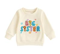Bébé Fille Sweat-Shirt Sœurs Bébé Fille Lil/BIG Sis Sweat-Shirt Sweat-Shirt De La Sœur Lettres À Manches Longues Broderie Automne Sweatshirt Body Big Sister Little Sister Outfits