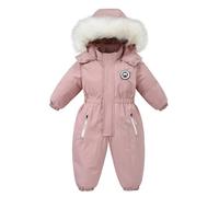 Bébé Filles Habits de Neige Barboteuse Enfant Imperméable Combinaison Vestes de Ski Garçons Toison Manteau Coupe-Vent Vêtements D'Extérieur 4-5 Ans