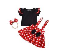 Bébé filles jupes ensemble enfant en bas âge robe globale vêtements de Pâques chemise à manches courtes + jarretelle jupe avec bandeau tenue d'été