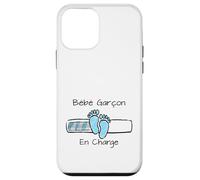 Bébé Garçon Baby Boy Footprints French Newborn Coque pour iPhone 12 Mini