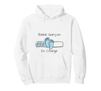 Bébé Garçon Baby Boy Footprints French Newborn Sweat à Capuche