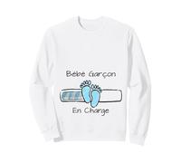 Bébé Garçon Baby Boy Footprints French Newborn Sweatshirt
