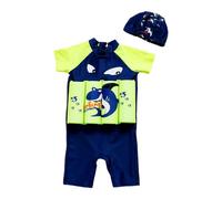 Bébé Garçon Maillot de Bain 1 Pièce Swimsuit Séchage Rapide Combinaison Flottante à Flottabilité Réglable à Manches Courtes D'entraînement de Natation 4-8 Ans