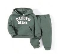 Bébé Garçon Pantalon De Survêtement & Sweat-Shirt À Capuche À Lettres À Poche Kangourou 6-9M,9-12M,12-18M,18-24M,2-3Y,0-1M,1-3M,3-6MLettresTissu tricoté