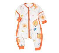 Bebe Gigoteuse Ete 18-36 Mois 1.0 Tog, Bébé Gigoteuse avec Jambes, Surpyjama Bebe Fille et Garcon, Gigoteuse Manche Longue avec Pieds, Enfant Cadeau 1-3 Ans 70-110cm Naissance 100% Coton (90cm, A)