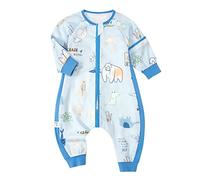 Bebe Gigoteuse Ete 18-36 Mois 1.0 Tog, Bébé Gigoteuse avec Jambes, Surpyjama Bebe Fille et Garcon, Gigoteuse Manche Longue avec Pieds, Enfant Cadeau 1-3 Ans 70-110cm Naissance 100% Coton (120cm, D)
