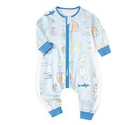 Bebe Gigoteuse Ete 18-36 Mois, Bébé Gigoteuse avec Jambes, Surpyjama Bebe Fille et Garcon, Gigoteuse Manche Longue avec Pieds, Vetement Enfant Cadeau pour 1-3 Ans 70-110cm Naissance 100% Coton 1.0 Tog