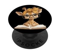 Bébé Girafe Livre Ouvert Lecture Animal Lover Graphic Portrait PopSockets PopGrip Adhésif
