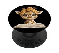 Bébé Girafe Livre Ouvert Lecture Animal Lover Graphic Portrait PopSockets PopGrip Adhésif