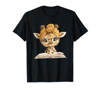 Bébé Girafe Livre Ouvert Lecture Animal Lover Graphic Portrait T-Shirt
