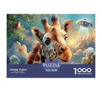 Bébé GiraffePuzzles 1000 Pièces Cadeau Unique OVNI Jeu Éducatif Challenge Toy À De Qualité Supérieure Peinture Art pour Adultes Enfants 52x38cm/1000pcs