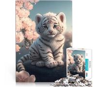 Bébé guépard Puzzle 1000 pièces pour Adultes Entraînez Votre Cerveau et Vos Mains Convient pour la décoration de Bureau 38x26cm