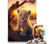 Bébé guépard Puzzles de 1000 pièces pour Adolescents Entraînez Votre Cerveau et Vos Mains pour la décoration intérieure 38x26cm