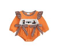 Bébé Halloween Bodysuit Body Imprimé Thématiques Citrouille Sourire Tenues Enfant Deguisement Costume Carnaval Chaud Survêtement Mon 1er Barboteuse