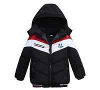 Bébé Hiver Manteau Enfants Garçons Veste avec fermeture éclair à capuche, chaud Coupe-Vent Automne Vêtements d'extérieur pour l'école, la marche, le vent Bébé Ski Doudoune à Capuche Chaud