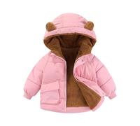 Bébé Hiver Manteau Enfants Garçons Veste ourson cartoon avec fermeture éclair coupe-vent et en polaire avec poches pour l'école, la marche, le vent Manteau en Polaire Unisexe Chaud Veste