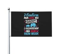 Bébé, Je Te Confirme Que Maman T'Aime, Papa. J'Ai Récemment Vu Son Cœur De L'Intérieur. Drapeaux Décoratif Drapeau De Jardin Résistant Aux Intempéries Drapeau Pour Extérieur Vacances 3X5Ft