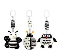 Bébé Jouet De Poussette,(3 Pièces)Bébé Jouet Animal En Peluche Suspendus Hochet Jouets,Bébé Lit Berceau Siège De Voiture Voyage Douce Jouets En Peluche Avec Des Sons Pour Nouveau-Né Cadeaux 3-18 Mois