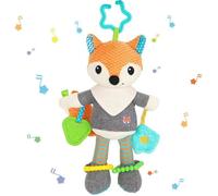 Bébé Jouets de Poussettes,Berceau Hochet Jouets,Peluche Bébé à Clip pour Poussette,cadeaux pour garçons Filles 6 Mois+(Orange)