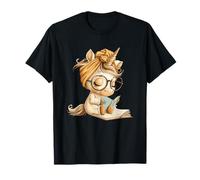 Bébé Licorne Petit Livre Lecture Fantaisie Graphique Portrait T-Shirt