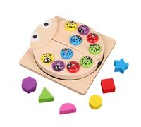 Bébé Magnétique En Bois Jouet De Pêche Enfants Coccinelle Pince Perles Puzzle Attraper Conseil Enfants Surface Polie Bavure-Jeu De Puzzle Gratuit