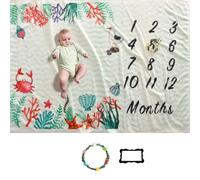 Bébé mensuel Milestone Blanket garçon et fille - 60x40" Couverture de grande taille BabyPhoto, épais Flanelle,Doux, Montre Bébé Grow Up Couvertures pour de baby shower