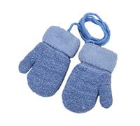 Bébé Moufles Hiver Gants Tricotés Chauds Mitaines à Doigts Complets en Peluche Thermique Gants Magique Couleur Uni Moufle Epais Coup-vent avec Corde Anti-perdu pour Fille Garçon 0-3 Ans Cadeau Noël