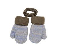 Bébé Moufles Hiver Gants Tricotés Chauds Mitaines à Doigts Complets en Peluche Thermique Gants Magique Couleur Uni Moufle Epais Coup-vent avec Corde Anti-perdu pour Fille Garçon 0-3 Ans Cadeau Noël
