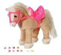 Zapf Creation 835203 Baby Born My Cute Horse - Eletronisches Plüschpferd mit Lauf- und Soundfunktion, Rosa Sattel, Rosa Zaumzeug und Pins zum Dekorieren.