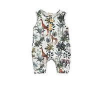 Bébé Nouveau-né Garçon Fille Grenouillère Barboteuse Sans Manches Été Combinaison Pyjama Décontractée avec Bouton Imprimé Animalier Col Rond Jumpsuit Body Mixte Bébé 0-24 Mois (Vert , 12-18 Mois )