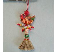 Bébé Pendentif De Balai De Chevet Décoration Mauvais Esprit Dormant Bébé Mini Balai, Plants De Sorgho, Fabrication De Paille(Colour:Poisson Chanceux)