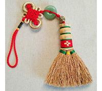 Bébé Pendentif De Balai De Chevet Décoration Mauvais Esprit Dormant Bébé Mini Balai, Plants De Sorgho, Fabrication De Paille(Colour:Boucle Emeraude)