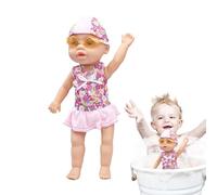 Bébé Piscine - Baignoire Temps du Bain - Jouet de Bain Flottant Alimenté par Piles avec Figurine de Natation pour Voyage, Salle de , Plage, Maison, Piscine, Anniversaire, Filles et