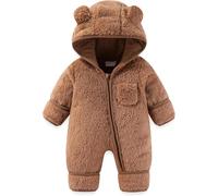 Bébé Polaire Combinaison De Neige Barboteuse Capuche GrenouillèRe Manches Longues Fille Manteau Tricoté Naissance 0-18 Mois