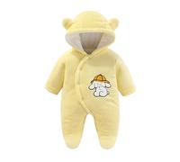 Bébé Polaire Combinaison De Neige garçons Filles Barboteuse Manches Longues Capuche Chaud Flanelle Barboteuses Oreilles Animal GrenouillèRe Naissance 0-18 Mois