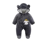 Bébé Polaire Combinaison De Neige garçons Filles Barboteuse Manches Longues Capuche Chaud Flanelle Barboteuses Oreilles Animal GrenouillèRe Naissance 0-18 Mois