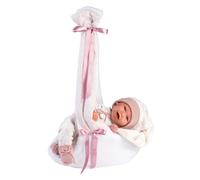 Bébé poupée avec berceau suspendu rose 42cm SV