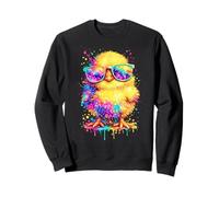Bébé Poussin avec Lunettes Tie Dye Happy Easter Day Holiday Sweatshirt