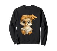 Bébé Poussin Livre Ouvert Lecture Rat de bibliothèque Oiseau Graphique Portrait Sweatshirt