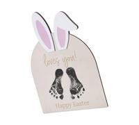 Bébé Première Empreinte Art Bois Message Card Joyeux Empreinte Signe Décoration de maternelle Nouveau-né Photographie Nouveau-né Photographie Accessoires de séance photo