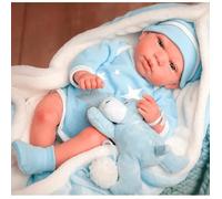 Bébé Reborn - Arias - Carlos - 40 Cm - Couverture Et Teddy - Réaliste Avec Accessoires