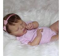 Bebe Reborn Fille 22 Pouces 55 cm poupée Reborn Bebes Fille realiste Baby Vrai Poupon Dormir Dolls Enfant Toddlers Yeux fermés Nouveau-Né Jouet Réalité Fait Main Cadeaux d'anniversaire Reborn Dolls