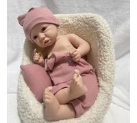 Bébé Reborn Fille Réaliste en Silicone de 44 cm - Yeux et Bouche Ouverts, Cadeau pour Nouveau-né, Personnes Âgées et Enfants (Unpainted#1)