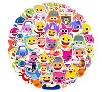 Bébé requin autocollants 50 pièces pour ordinateur portable, vélo, bagages, patchs Graffiti, autocollant de guitare pour bagages de Skateboard,cadeau pour enfant/adolescent