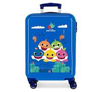 Bébé Requin Happy Family Valise Trolley Cabine Bleu 38x55x20 cms Rigide ABS Serrure à combinaison 34L 2,6Kgs 4 roues doubles Bagage à main