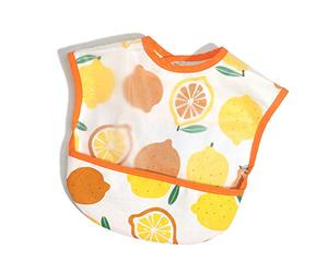Bébé Riz Poche Étanche Bavoir Infant Manger Des Vêtements Imperméable Salive Serviette Enfants Bib Coton Sans Manches Anti-Dressing Citron