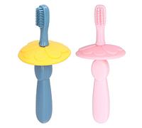 Bébé Silicone Brosse À Dents Sûr Doux Confortable Infantile Propre Gomme Enduit Langue 2Pcs