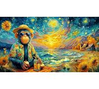 Bébé Singe dans la Jungle luxuriante Puzzle 1000 pièces pour Adultes - Jeu extrêmement Difficile & Stimulant Idée Cadeau Parfaite 38x52/1000pcs