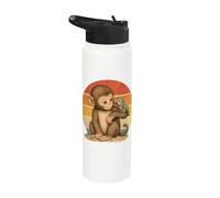 Bébé singe et bébé perroquet amis Stainless Steel Insulated Water Bottle